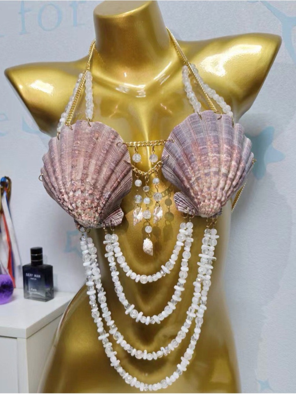 Seashell Pearl Festival Bra Top